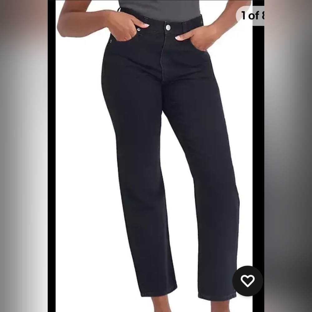 Aeropostale 90's Gaggy High-Rise Jean oby Black Relaxed Straight Leg